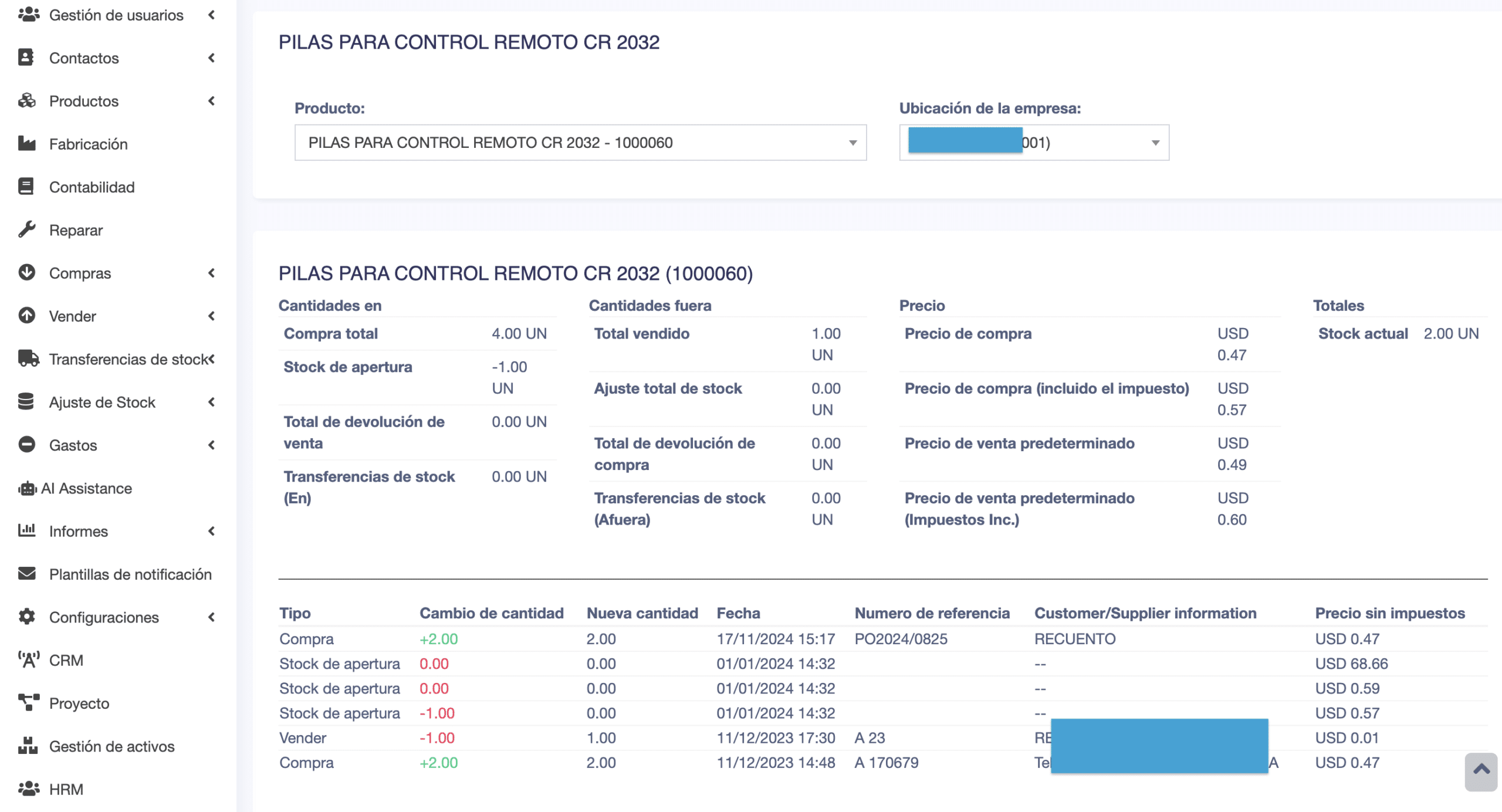 Facturación conectada al stock